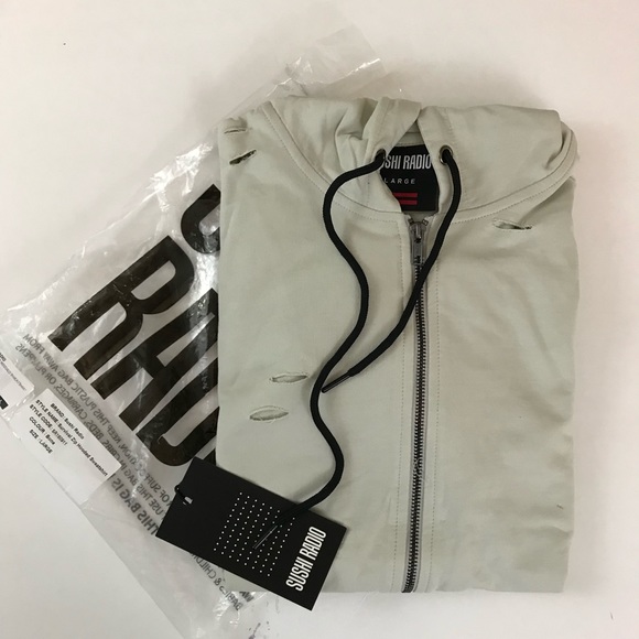 SUSHI RADIO Untold distressed hoodie men’s Large - Picture 8 of 8